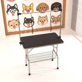 Large Pet Dog And Cat Grooming Table With Adjustable Arms And Clips Large Heavy Animal Grooming Table, 42 Inches (Option: Black)