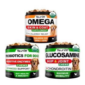 Youmile Probiotics For Dogs Soft Chews For Seasonal Allergies, Gut, And Digestive Health. Vet-Reviewed, Premium-Quality Ingredients - Supplements (Option: ProbioticsOMEGA3 Fish OilHip)